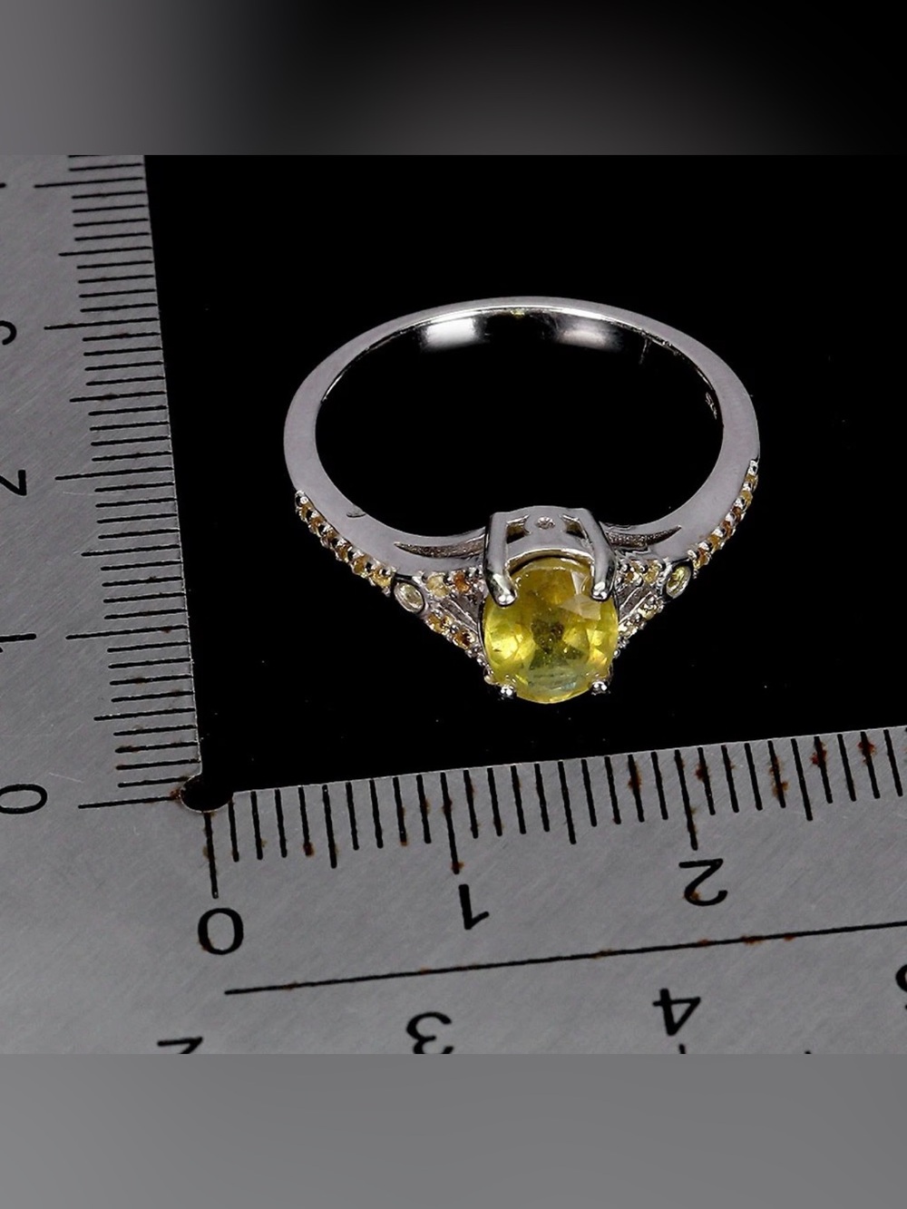 Stunning Natural 2CT Yellow Sapphire 925 Sterling Silver w/ 14K Gold Ring Sz 8 - Picture 13 of 14